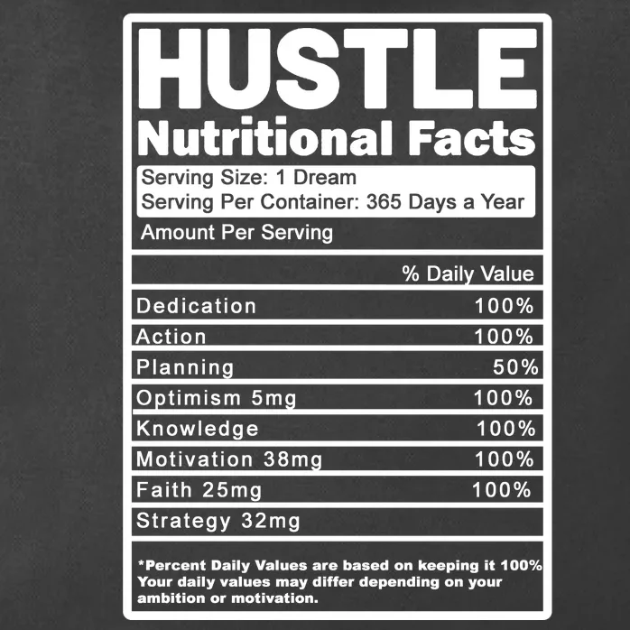 Hustle Nutrition Facts Values Zip Tote Bag