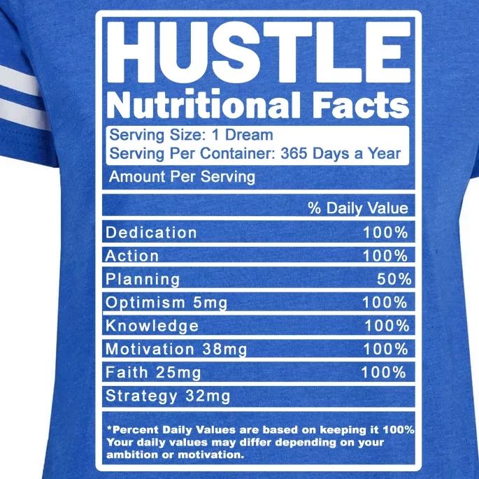 Hustle Nutrition Facts Values Enza Ladies Jersey Football T-Shirt