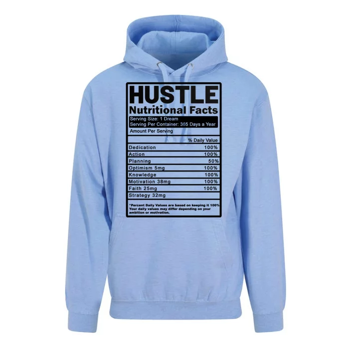 Hustle Nutrition Facts Values Unisex Surf Hoodie