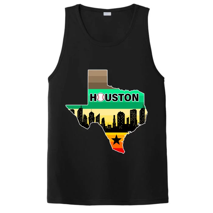 Huston Texas Baseball City Logo Performance Tank