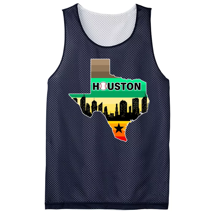 Huston Texas Baseball City Logo Mesh Reversible Basketball Jersey Tank