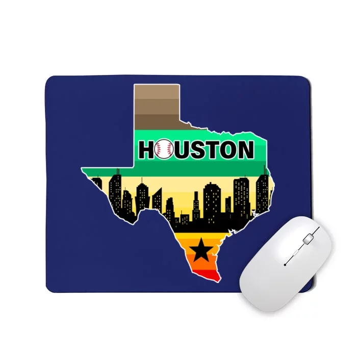 Huston Texas Baseball City Logo Mousepad