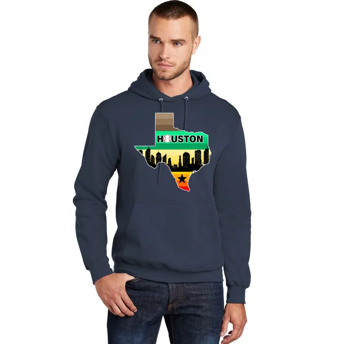 Huston Texas Baseball City Logo Tall Hoodie