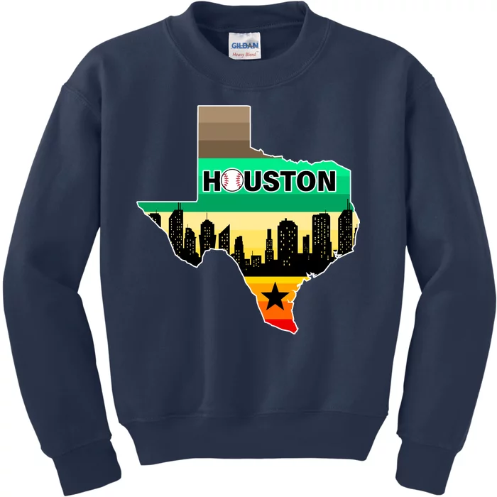 Huston Texas Baseball City Logo Kids Sweatshirt