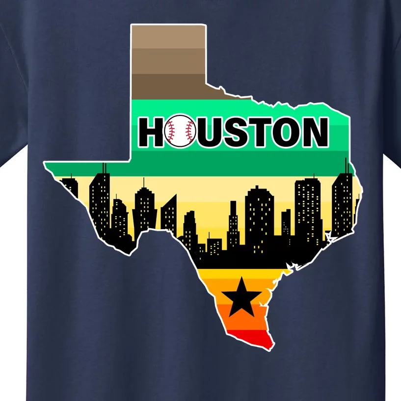 Huston Texas Baseball City Logo Kids T-Shirt