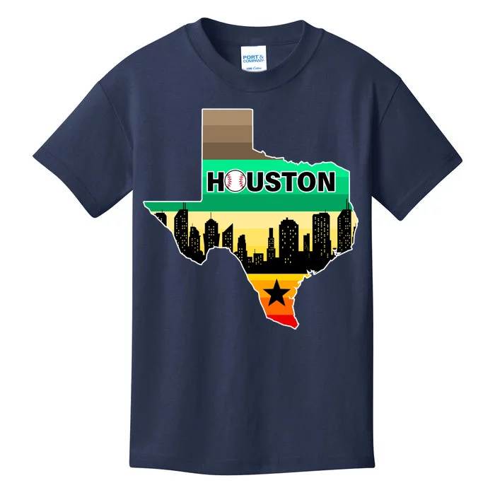 Huston Texas Baseball City Logo Kids T-Shirt