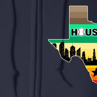 Huston Texas Baseball City Logo Full Zip Hoodie