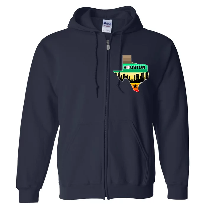 Huston Texas Baseball City Logo Full Zip Hoodie