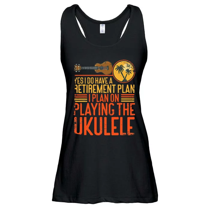 Hawaiian Ukulele Uke Yes I Do Have A Retiret Plan I Plan Ladies Essential Flowy Tank