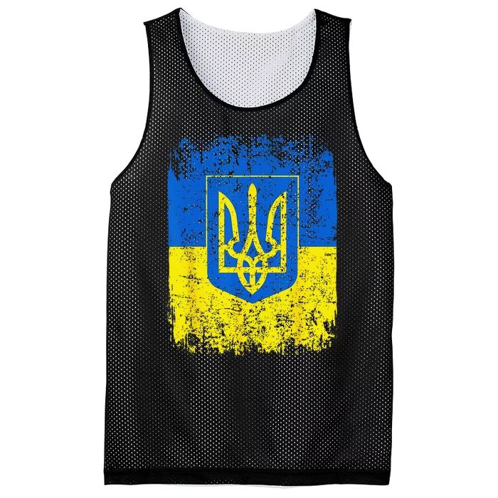 Heritage Ukraine Ukrainian National Trident Flag Pride Mesh Reversible Basketball Jersey Tank