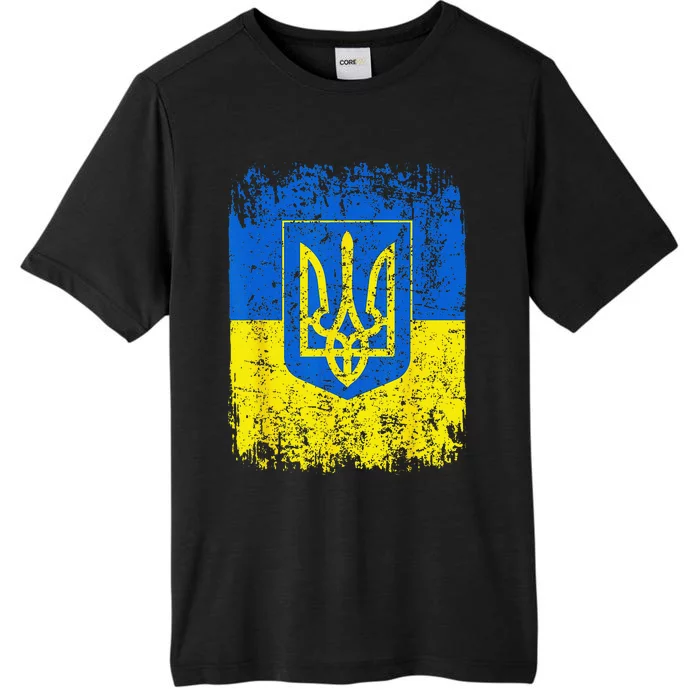 Heritage Ukraine Ukrainian National Trident Flag Pride ChromaSoft Performance T-Shirt