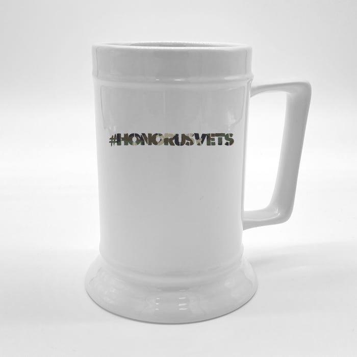 Honor Us Vets #HonorUsVets Front & Back Beer Stein