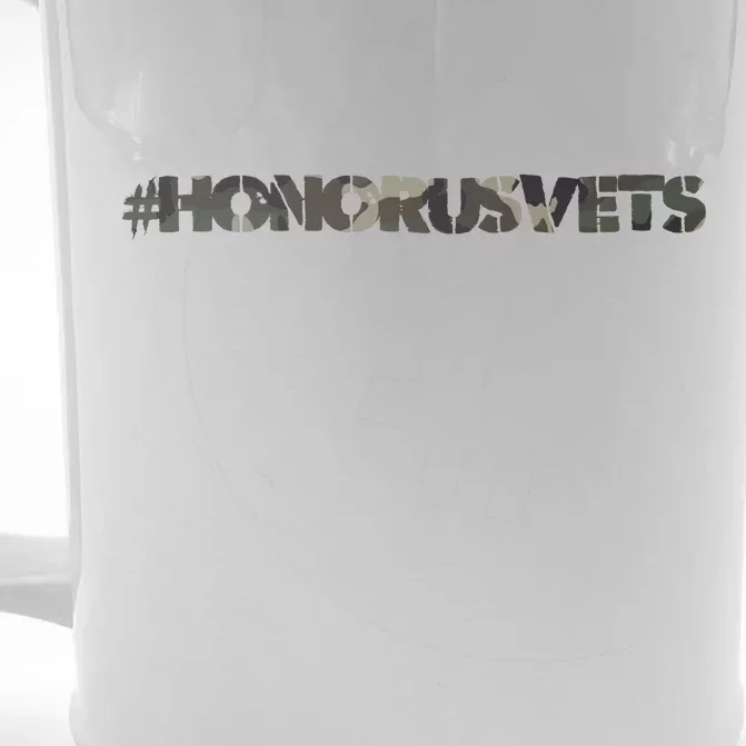 Honor Us Vets #HonorUsVets Front & Back Beer Stein