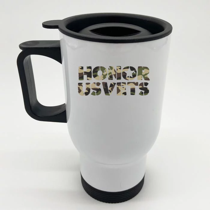 Honor Us Vets Front & Back Stainless Steel Travel Mug