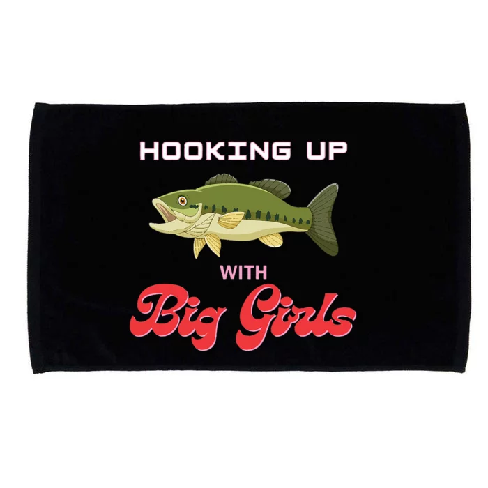 Hooking up with big  bass fishing funny Microfiber Hand Towel