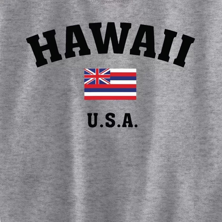 Hawaii Usa With American Flag Kids Sweatshirt