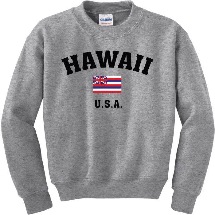 Hawaii Usa With American Flag Kids Sweatshirt