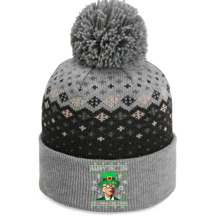 Happy Uh You Know The Thing Joe Biden Ugly Gift St Patrick's Day Gift The Baniff Cuffed Pom Beanie