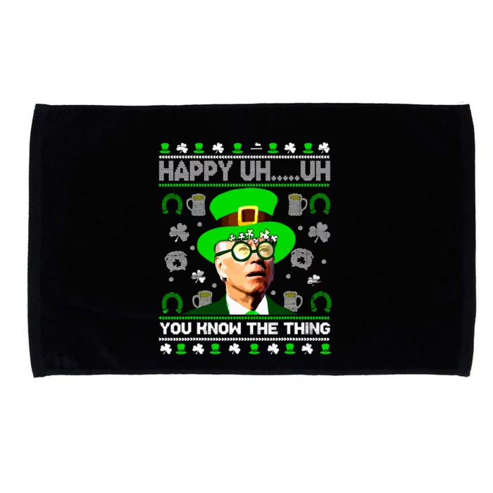 Happy Uh You Know The Thing Joe Biden Ugly St Patricks Day Microfiber Hand Towel