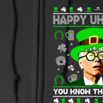 Happy Uh You Know The Thing Joe Biden Ugly St Patricks Day Full Zip Hoodie