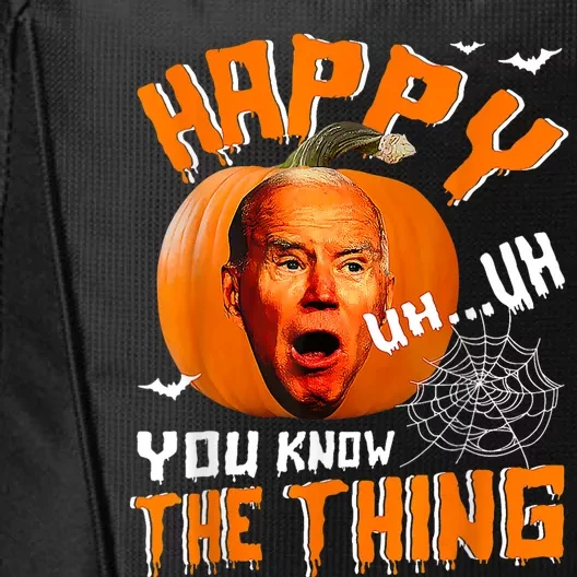 Happy Uh You Know The Thing Funny Biden Confused Halloween City Backpack