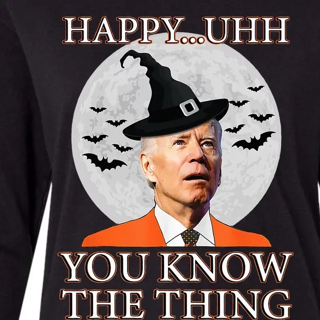 Happy Uhh You Know The Thing Funny Joe Biden Dazed Halloween Womens Cotton Relaxed Long Sleeve T-Shirt