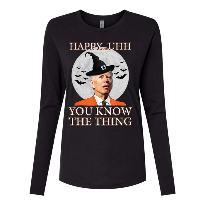 Happy Uhh You Know The Thing Funny Joe Biden Dazed Halloween Womens Cotton Relaxed Long Sleeve T-Shirt