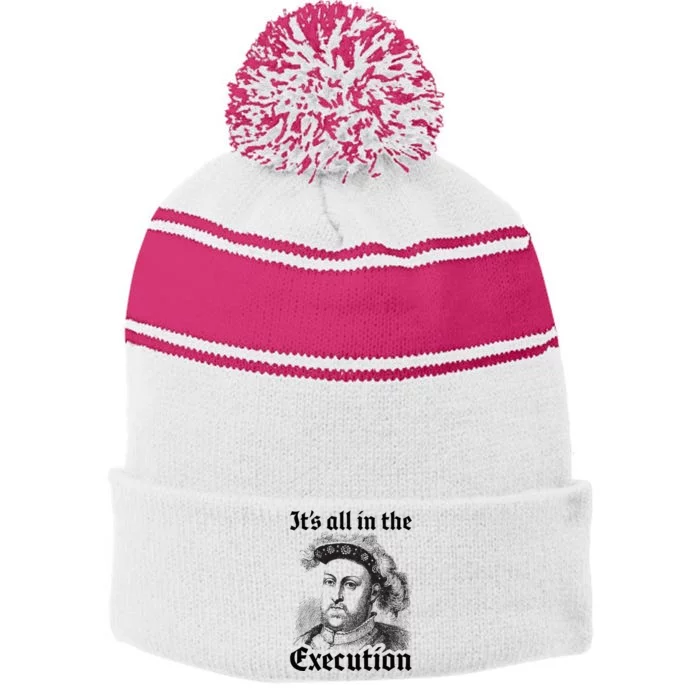 Henry VIII 8th Funny English History Quote Stripe Pom Pom Beanie