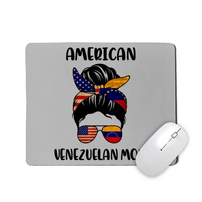 Half Venezuelan American Mom Messy Bun Flag Mothers Day Mousepad