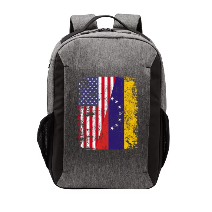 Half Venezuelan American Flags Venezuela Usa Vintage Cute Gift Vector Backpack