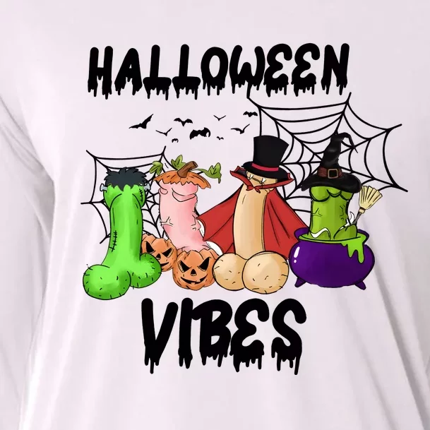 Halloween Vibes Adult Humor Sarcastic Spooky Cooling Performance Long Sleeve Crew