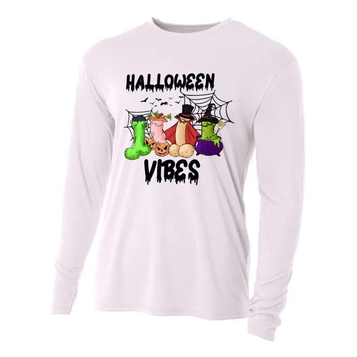 Halloween Vibes Adult Humor Sarcastic Spooky Cooling Performance Long Sleeve Crew