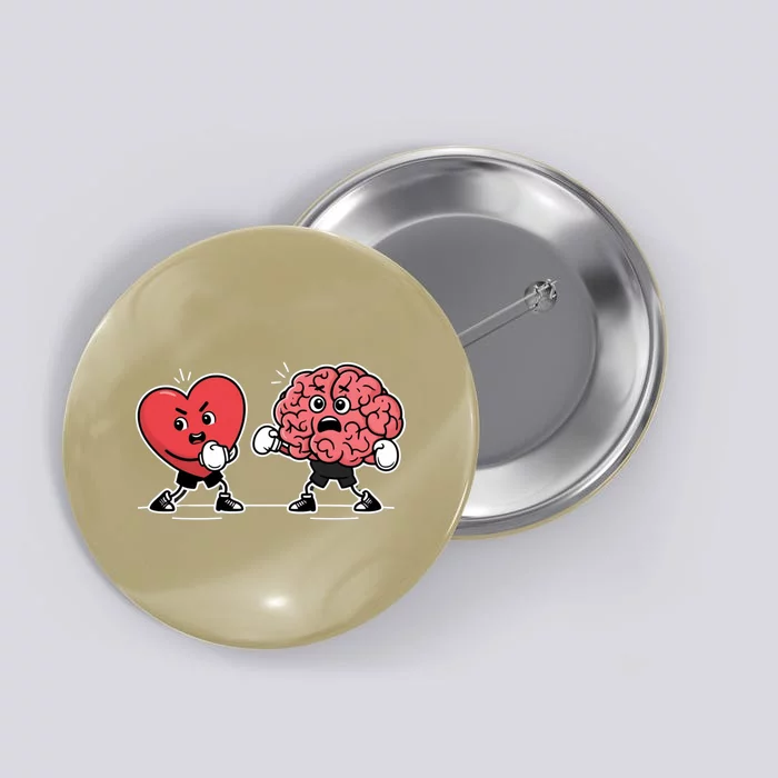 Heart Vs Brain Boxing Funny Anatomy For Rn Doctors And Nurses Button