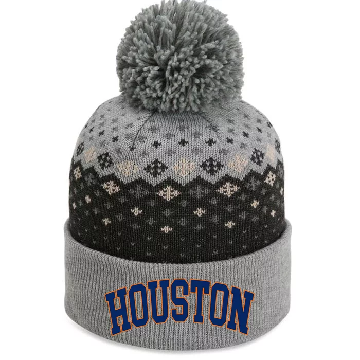 Houston Vintage Blue Orange The Baniff Cuffed Pom Beanie