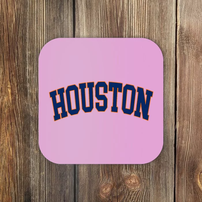 Houston Vintage Blue Orange Coaster