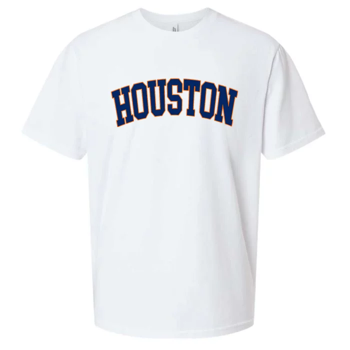 Houston Vintage Blue Orange Sueded Cloud Jersey T-Shirt