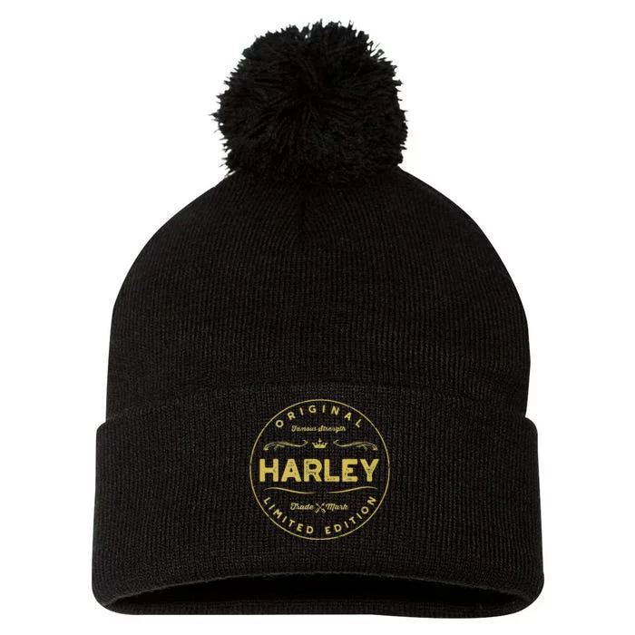 Harley Vintage Classic Circular Pom Pom 12in Knit Beanie