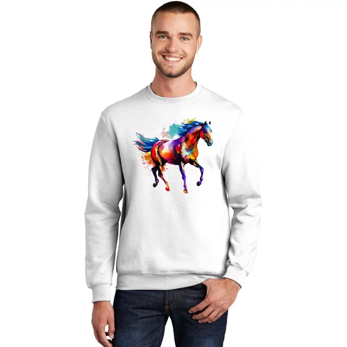 Horse Vivid Colors Riding Horse Horseback Horse Sweatshirt