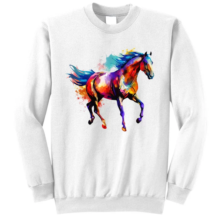 Horse Vivid Colors Riding Horse Horseback Horse Sweatshirt