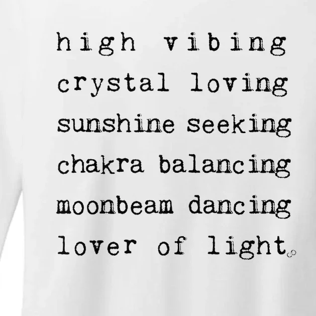 High Vibing Crystal Loving Sunshine Seeking Chakra Balancing Womens CVC Long Sleeve Shirt