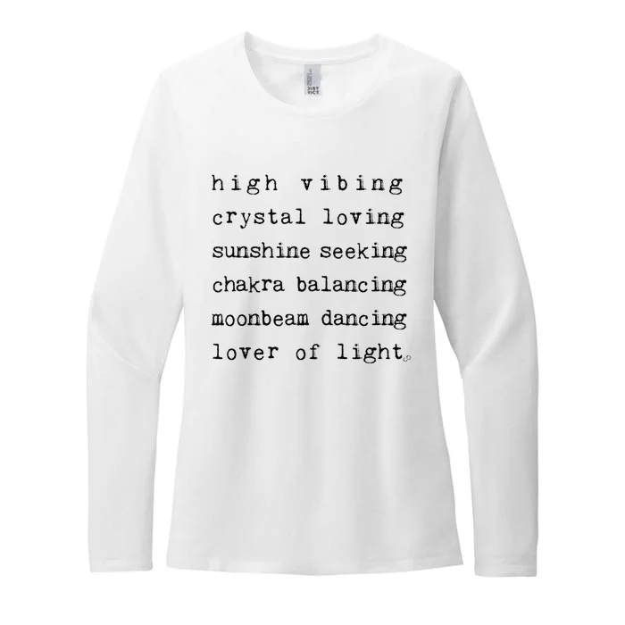 High Vibing Crystal Loving Sunshine Seeking Chakra Balancing Womens CVC Long Sleeve Shirt