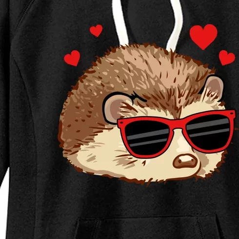 Hedgehog Valentines Couple Gift Women's Fleece Hoodie