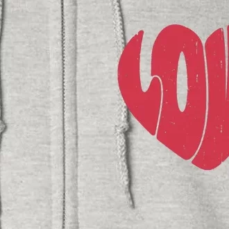 Happy Valentine's Day Love Hearts Retro Wo Full Zip Hoodie