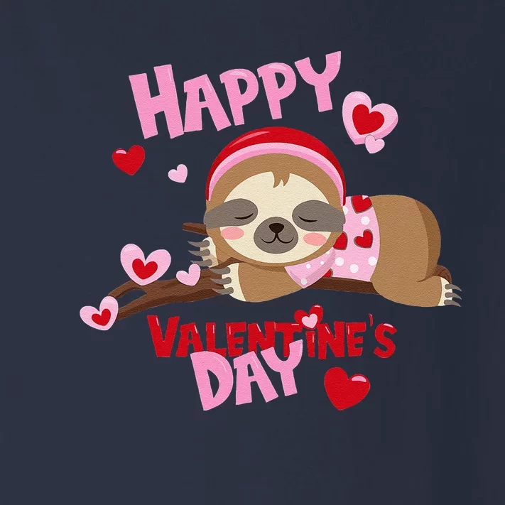 Happy Valentine's Day, Funny Baby Sloth Toddler Long Sleeve Shirt