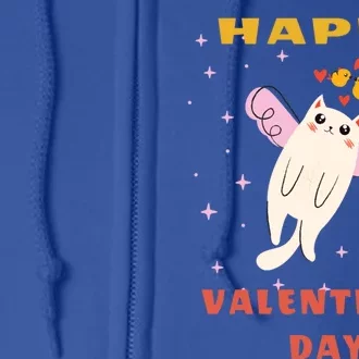 Happy Valentine's Day Love Cat Cool Gift Full Zip Hoodie