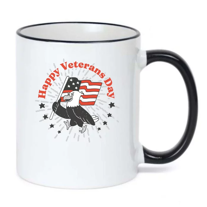 Happy Veterans Day Eagle Black Color Changing Mug