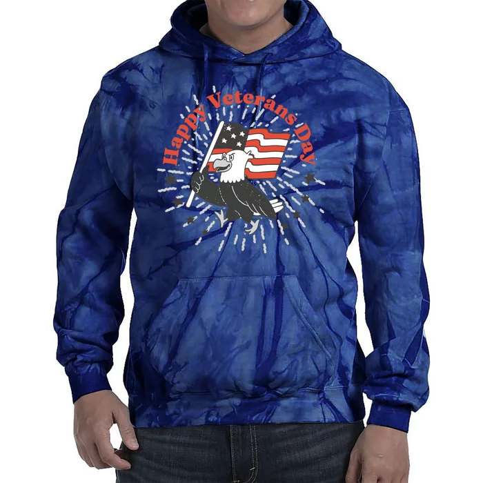 Happy Veterans Day Eagle Tie Dye Hoodie