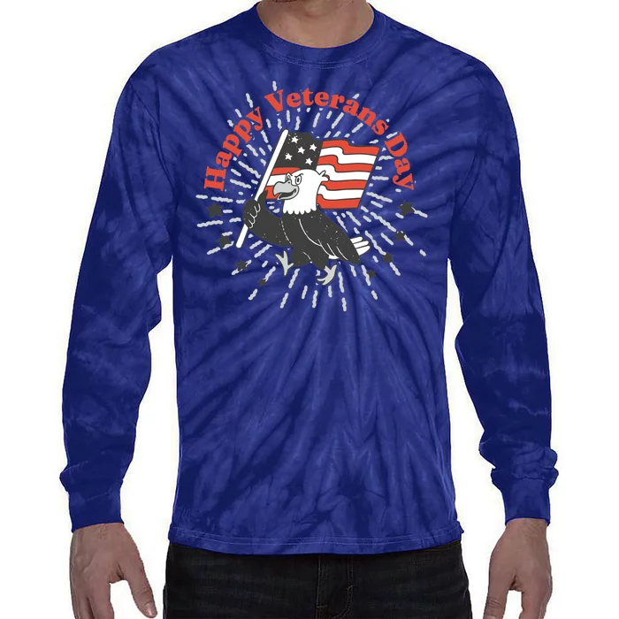 Happy Veterans Day Eagle Tie-Dye Long Sleeve Shirt