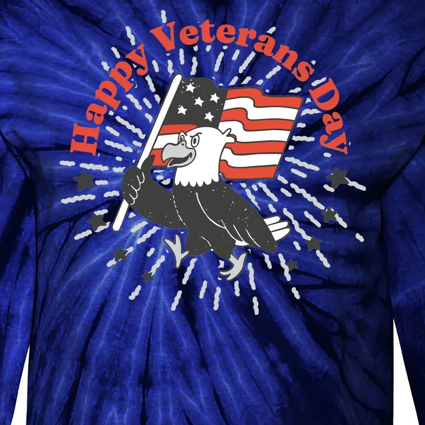 Happy Veterans Day Eagle Tie-Dye Long Sleeve Shirt