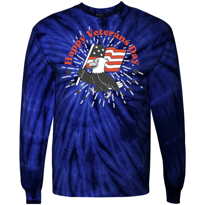 Happy Veterans Day Eagle Tie-Dye Long Sleeve Shirt